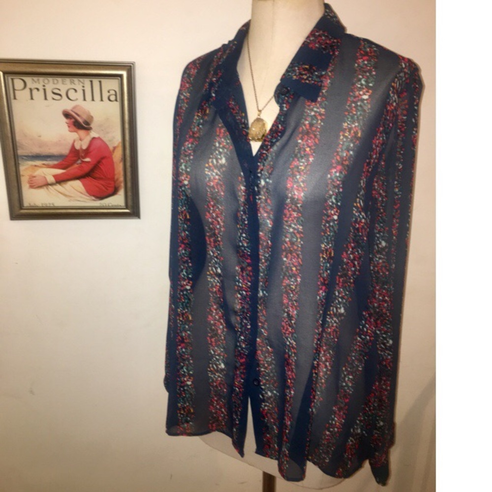 Sheer printed blouse